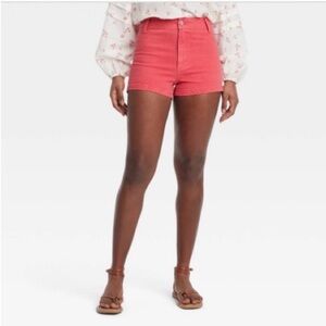 Universal Thread Red Denim High-Waisted Sailor Shorts Size 2 NEW